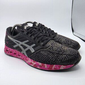 Asics FuzeX Breast Cancer Awareness Mens Size 9 Black Pink Athletic Shoes T6J2N